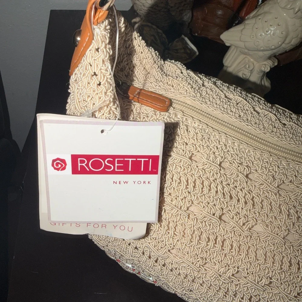 Rosetti Tan and Brown Crochet Shoulder Bag
